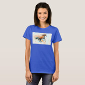 T-shirt Cheval Couleur d'eau libre (Devant entier)