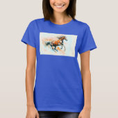T-shirt Cheval Couleur d'eau libre (Devant)