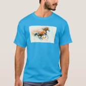 T-shirt Cheval Couleur d'eau libre (Devant)