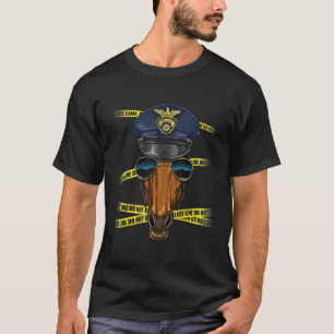 T-shirt Cheval d'agent de police PD Policier Scène de crim