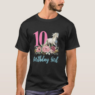 T-shirt Cheval d'anniversaire 10 ans Dix ans Enfin 10 Nais