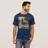 T-shirt cheval dans la faune drôle (Devant entier)