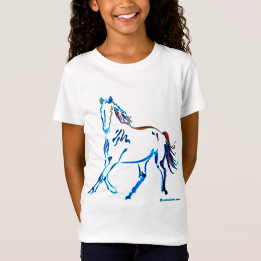 T-Shirt Cheval de beaucoup de couleurs (Devant)