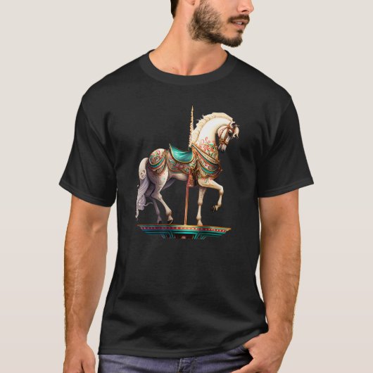 T-shirt Cheval de carrousel blanc (Devant)