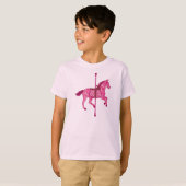 T-shirt Cheval de carrousel - Rose fuchsia (Devant entier)