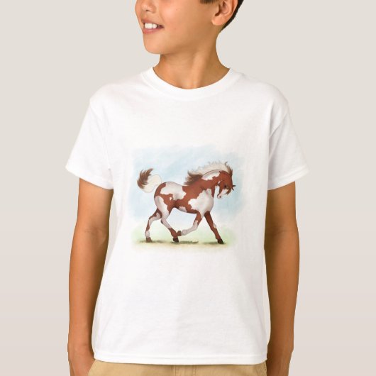 T-shirt Cheval de Chestnut Overo Skewbald (Devant)