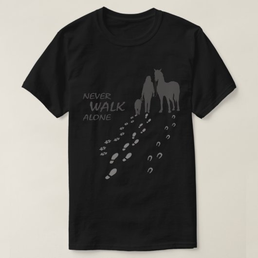 T-shirt Cheval de chien - ne jamais marcher seul - ventila (Design devant)