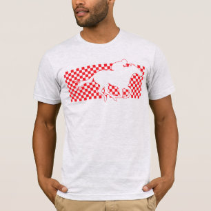 T-shirt Cheval de course gagnant sur tableau rouge sur cen