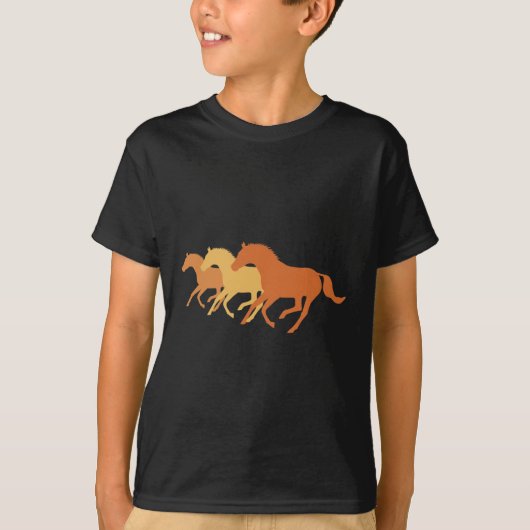 T-shirt Cheval de course (orange) (Devant)