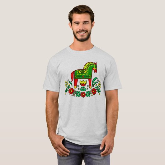 T-shirt Cheval de Dala de Scandinave ! (Devant entier)