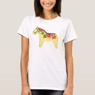 T-shirt Cheval de dala rose