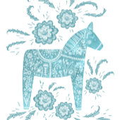 T-shirt Cheval de Dala suédois Vert Turquoise