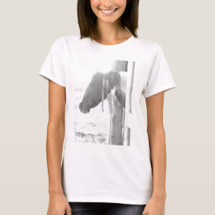 T-shirt Cheval de grange / Photographie noir et blanc