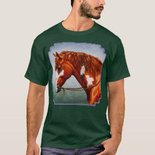 T-shirt Cheval de guerre amérindien Pinto Chestnut Pinto 1