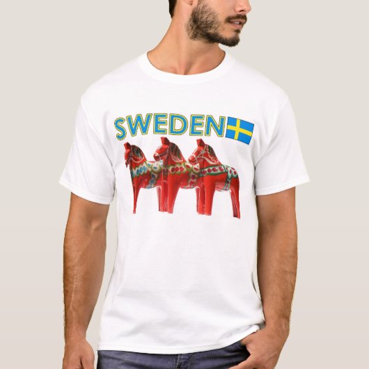 T-shirt Cheval de la Suède Dala (Devant)