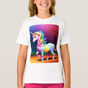 T-shirt Cheval de licorne blanche-37474