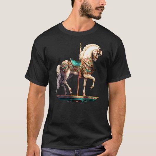 T-shirt Cheval de manège blanc (Devant)
