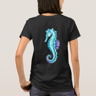 T-shirt Cheval de mer de glace cristal sur Arrière - plan