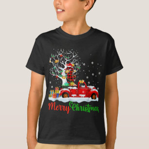 T-shirt Cheval de mer sur Camion Rouge Pajama de Noël Drôl