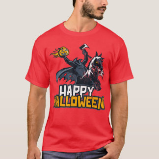 T-shirt Cheval de minuit Citrouille Head Rider Happy Hallo