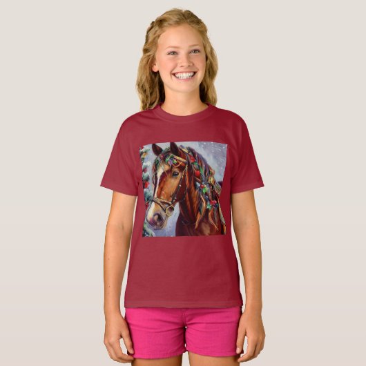 T-shirt Cheval de Noël 2 (Devant entier)