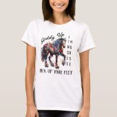 T-shirt Cheval de Noël occidental Giddy Up (Devant)