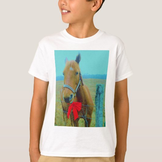 T-shirt Cheval de Noël rétro (Devant)