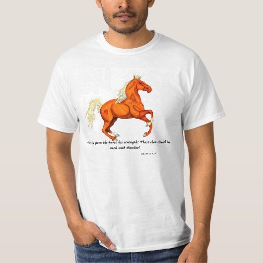 T-shirt Cheval de palomino avec la chemise d'écriture (Devant)