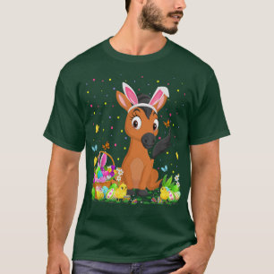 T-shirt Cheval de Pâques Chasse aux oeufs de lapin Cheval 