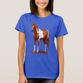 T-shirt Cheval de peinture à l'eau froide et déchiquetée d (Devant)