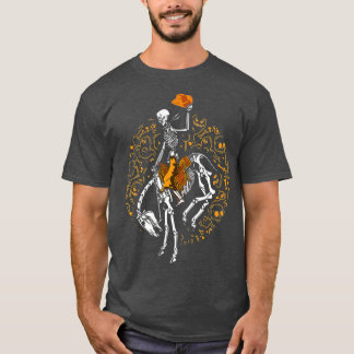 T-shirt Cheval de squelette et cavalier de Bronc Costume d