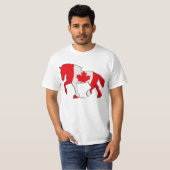 T-shirt Cheval de trait canadien de drapeau (Devant entier)