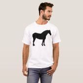 T-shirt Cheval de trait (noir) (Devant entier)