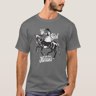 T-shirt Cheval Dire Pour Filles Femmes - Cheval Cheval Ri