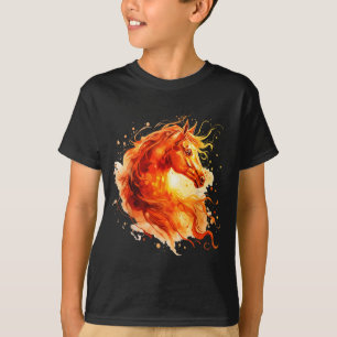T-shirt Cheval doré de feu de l'année du nouvel an chinois