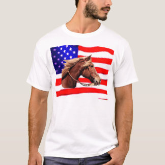 T-shirt Cheval/drapeau
