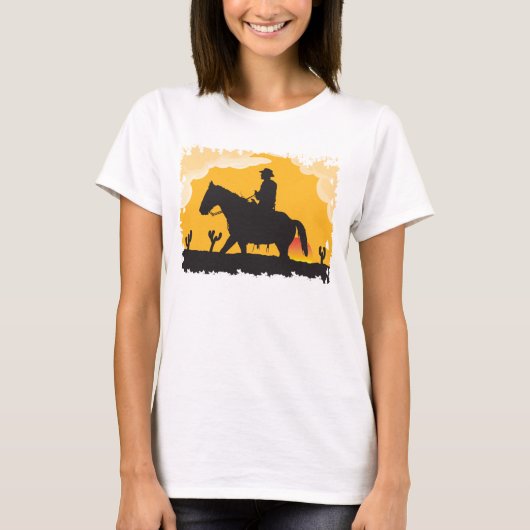 T-shirt Cheval du coucher du soleil (Devant)