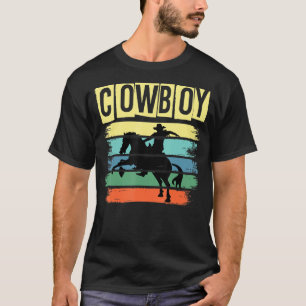 T-shirt Cheval du Coucher du soleil rétro cavalier équestr