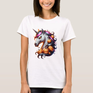 T-shirt 🦄 🎃 Cheval Éffrayant Chemise d'Halloween féminin