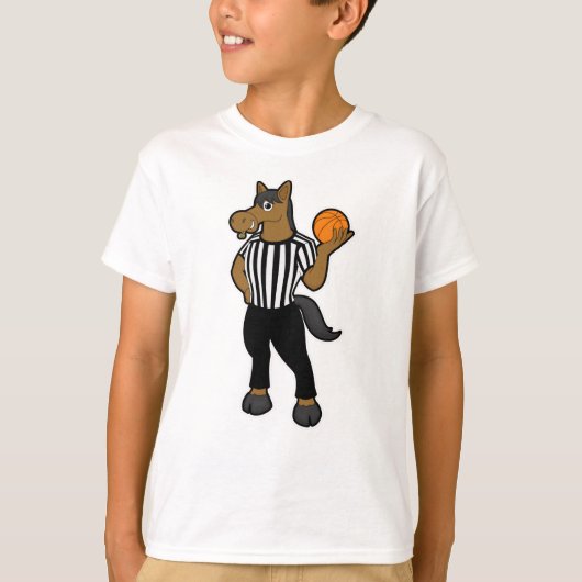T-shirt Cheval en arbitre avec basket et sifflet (Devant)