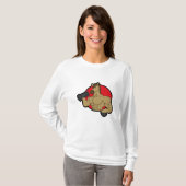 T-shirt Cheval en Bodybuilder avec Dumbbell (Devant entier)