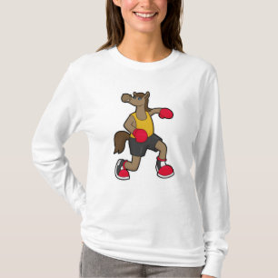 T-shirt Cheval en boîte avec gants de boxe
