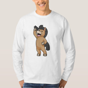 T-shirt Cheval en coiffeur avec peigne