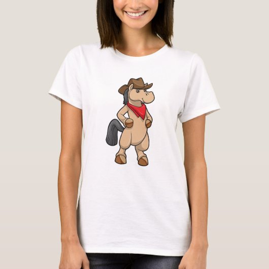 T-shirt Cheval en cow-boy (Devant)