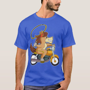 T-shirt Cheval en cow-boy avec moto Lasso