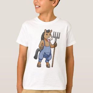 T-shirt Cheval en fermier avec Rake