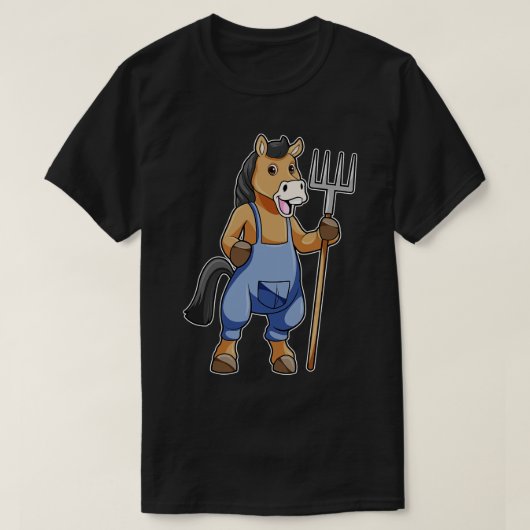 T-shirt Cheval en fermier avec Rake (Design devant)