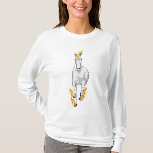 T-shirt Cheval en flamme (Devant)