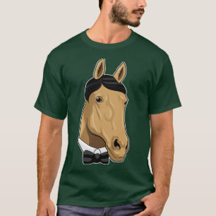 T-shirt Cheval en Gentleman avec cravate de Bow