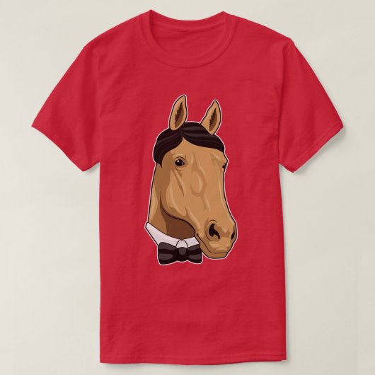 T-shirt Cheval en Gentleman avec cravate de Bow (Design devant)